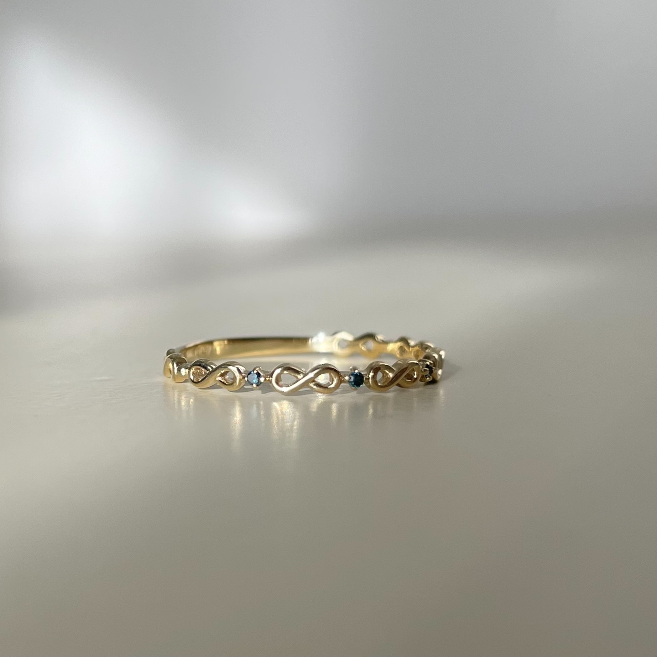 14K 無限藍鑽戒指