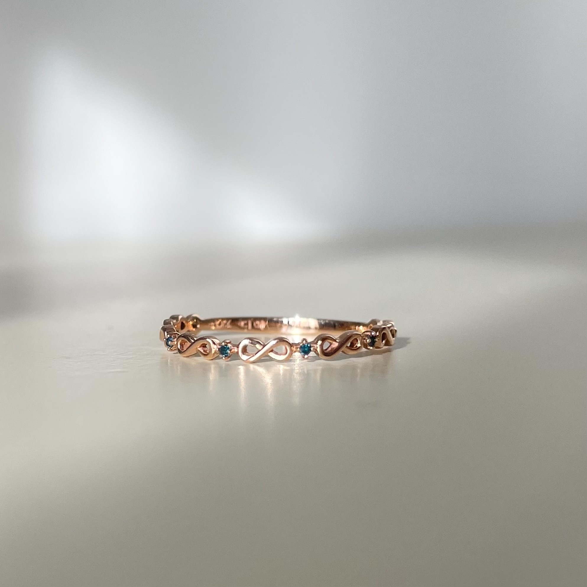 14K 無限藍鑽戒指