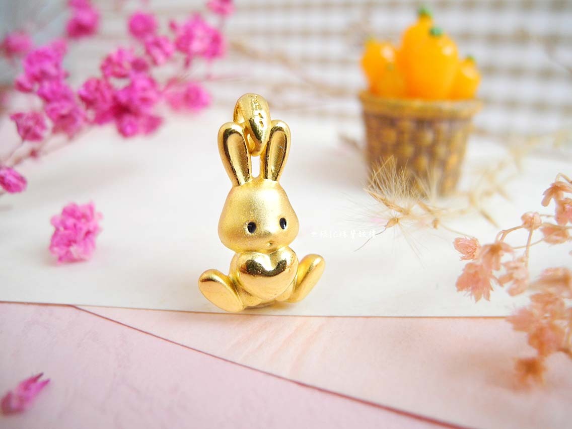 愛你兔/Love You兔/小兔娃娃 黃金墜子