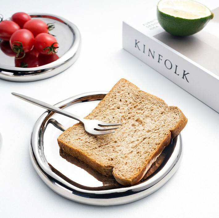 《2736》輕奢電鍍陶瓷展示擺設圓盤