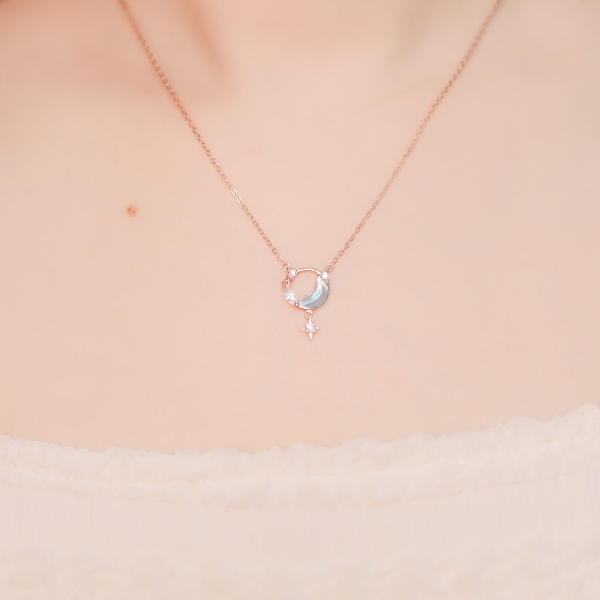 | 925 Silver・White Gold・Rose Gold | Lively Planet Necklace（Silver / Rose Gold) | NE0621 |