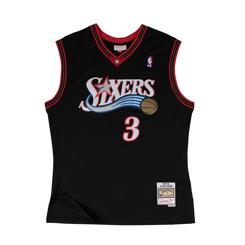 Mitchell & Ness NBA 球迷版球衣 Allen Iverson 2000-01 Road 76人 黑 MNSWJ-G245A [台灣現貨]