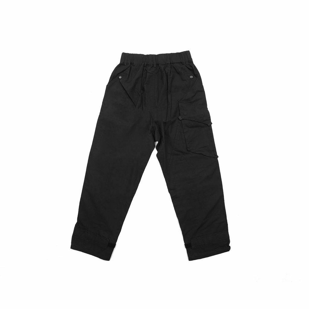 【ionism】不對稱寬窄軍褲黑