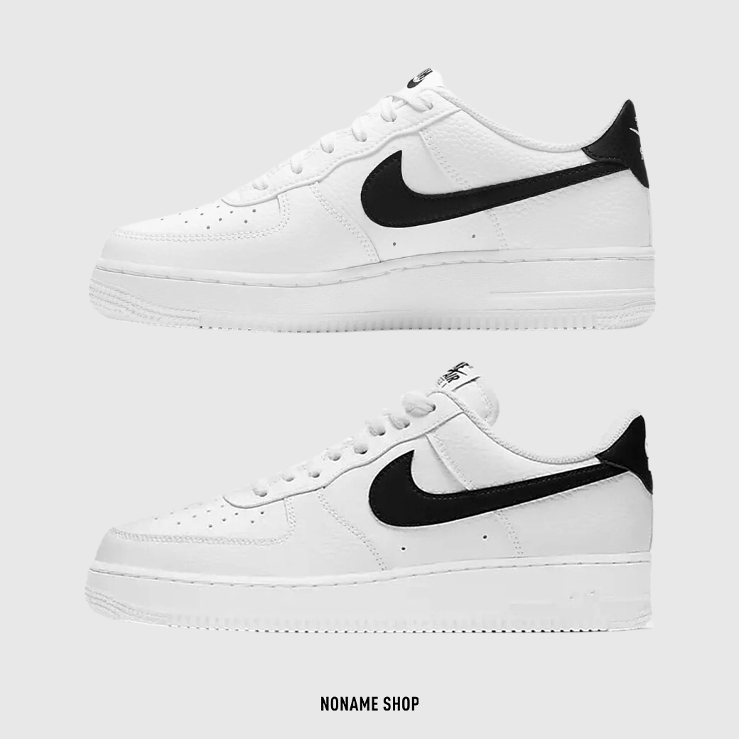 💥出清特價💥 NIKE AIR FORCE 1 '07 AF1 荔枝皮 白底黑勾 (男款/GS 大童)