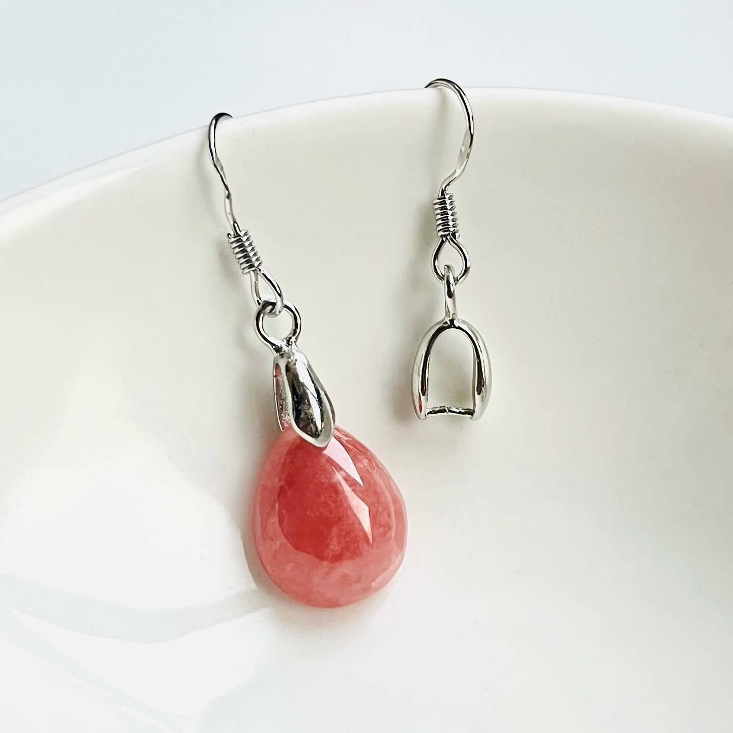 [原石] 925銀 耳環墜頭  一對 手工藝材料