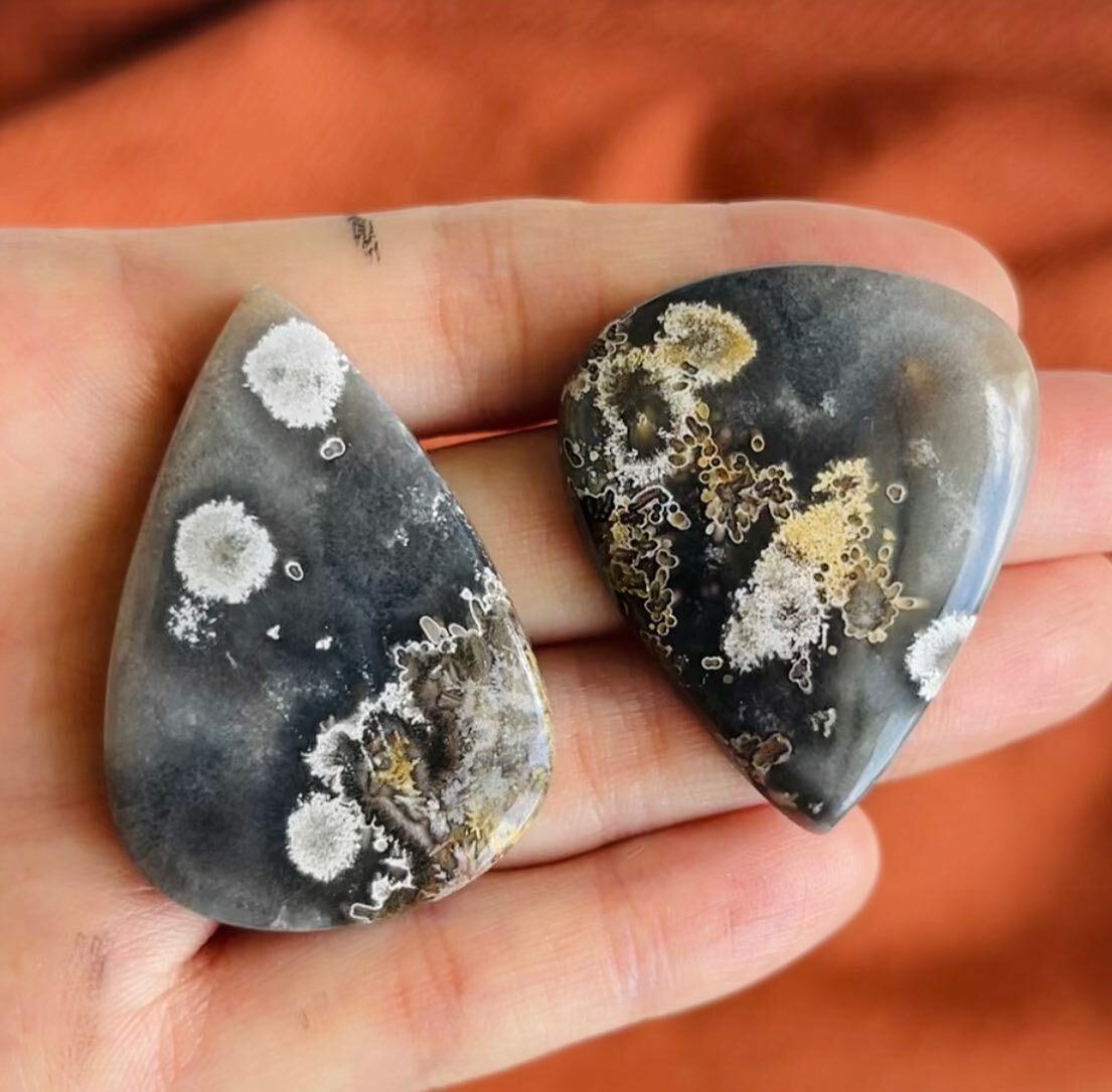 [原石] 黑櫻花瑪瑙 水晶墜面