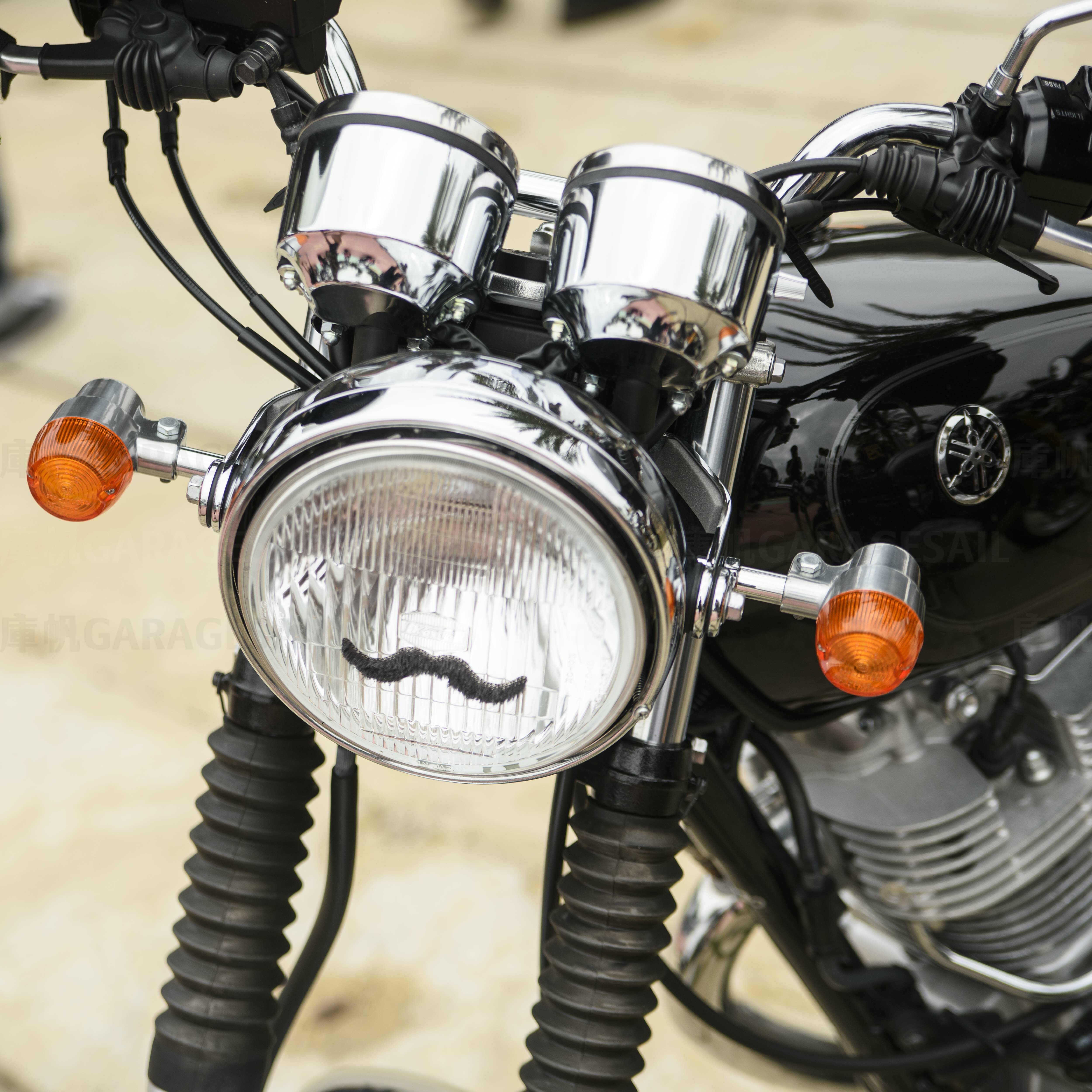 方向燈 大杯形 - 銀 中桿