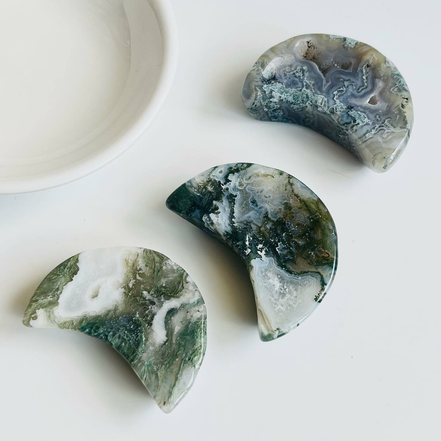 [原石] 水草瑪瑙 月亮碗