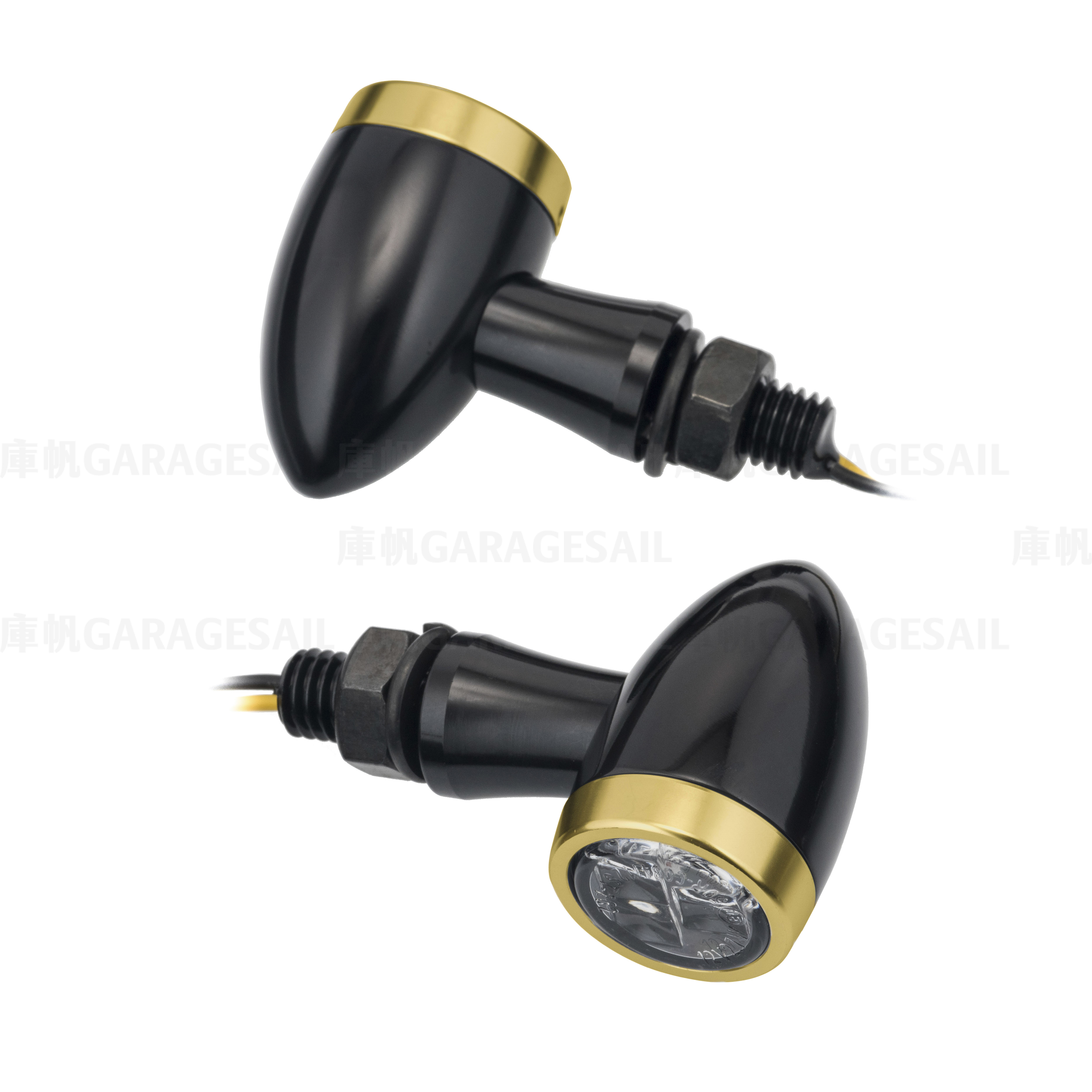 LED 微型 方向燈 尖子彈 黑黃銅