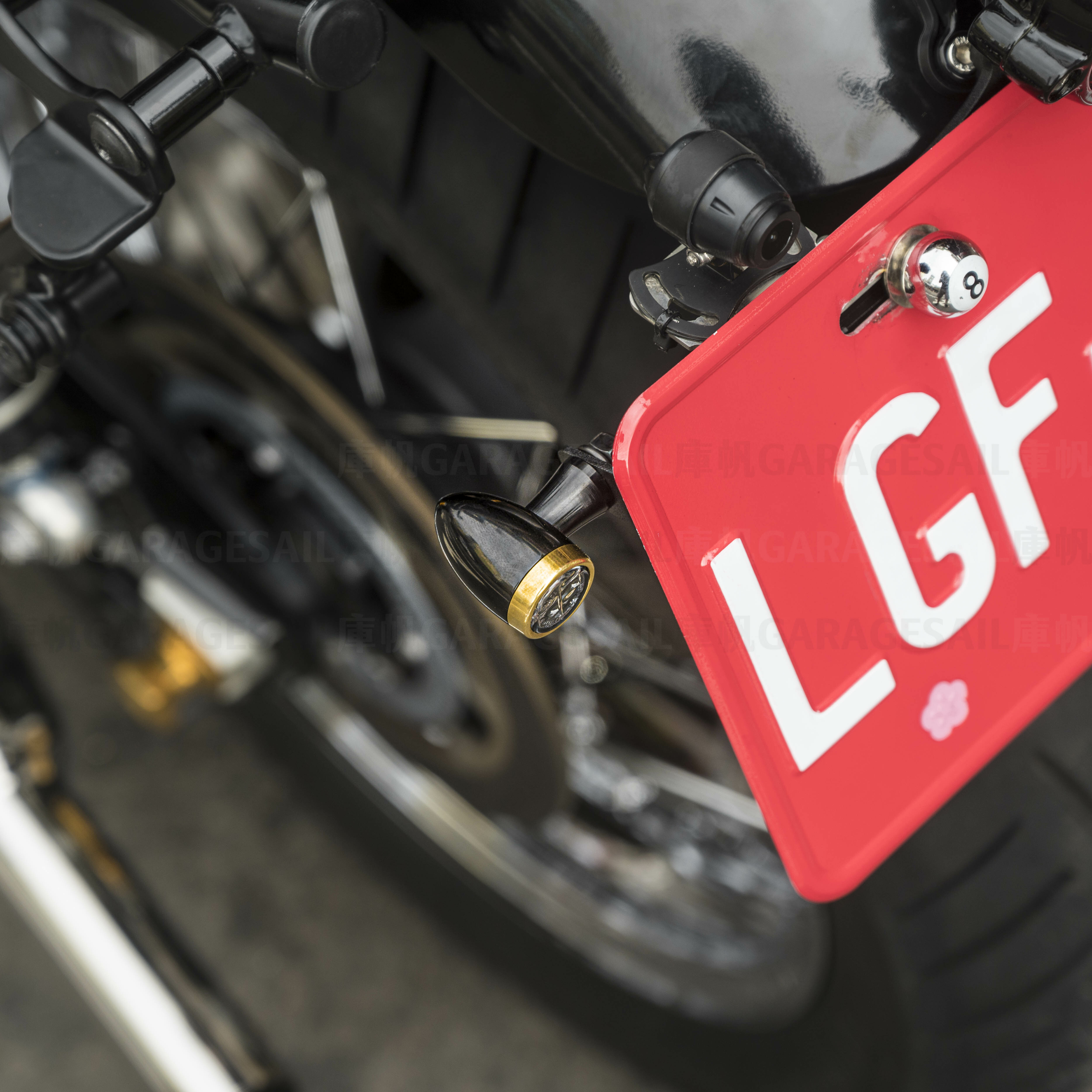 LED 微型 方向燈 尖子彈 黑黃銅