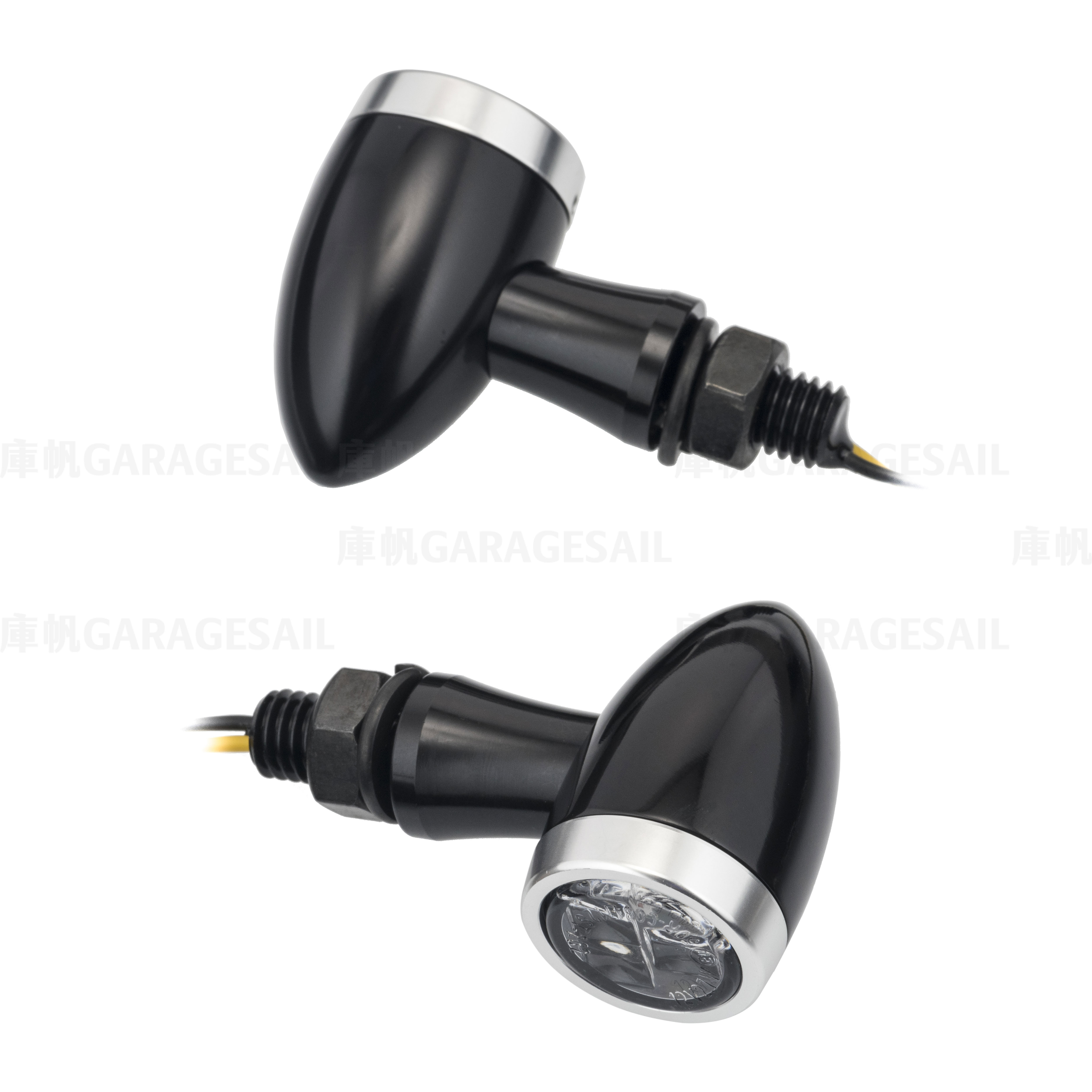 LED 微型 方向燈 尖子彈 黑銀