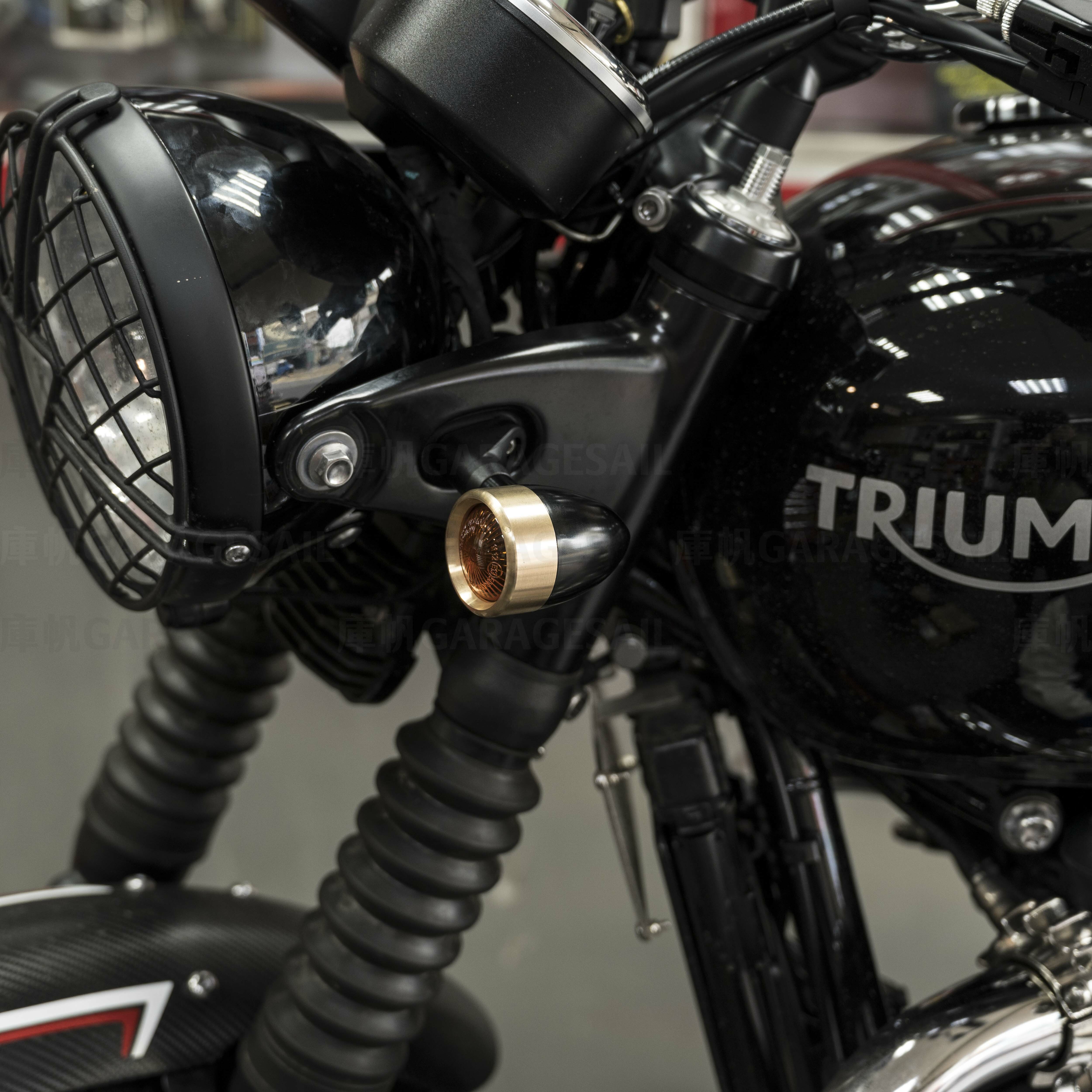 Motone 方向燈 子彈 黑黃銅