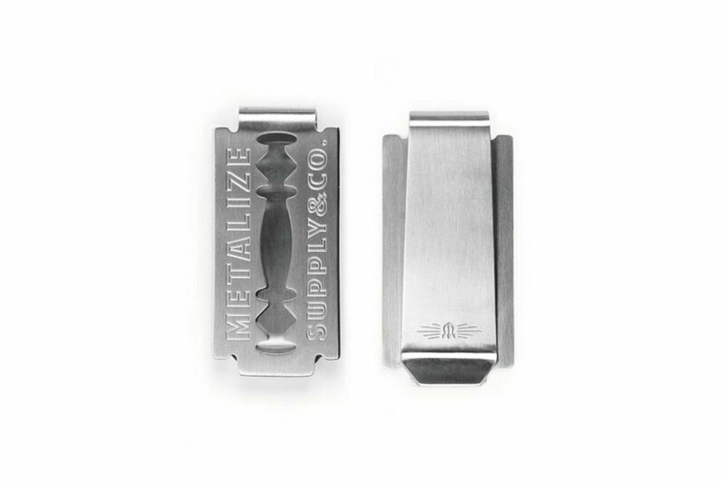 METALIZE "BLADE"不鏽鋼復古刮鬍刀片鈔票夾