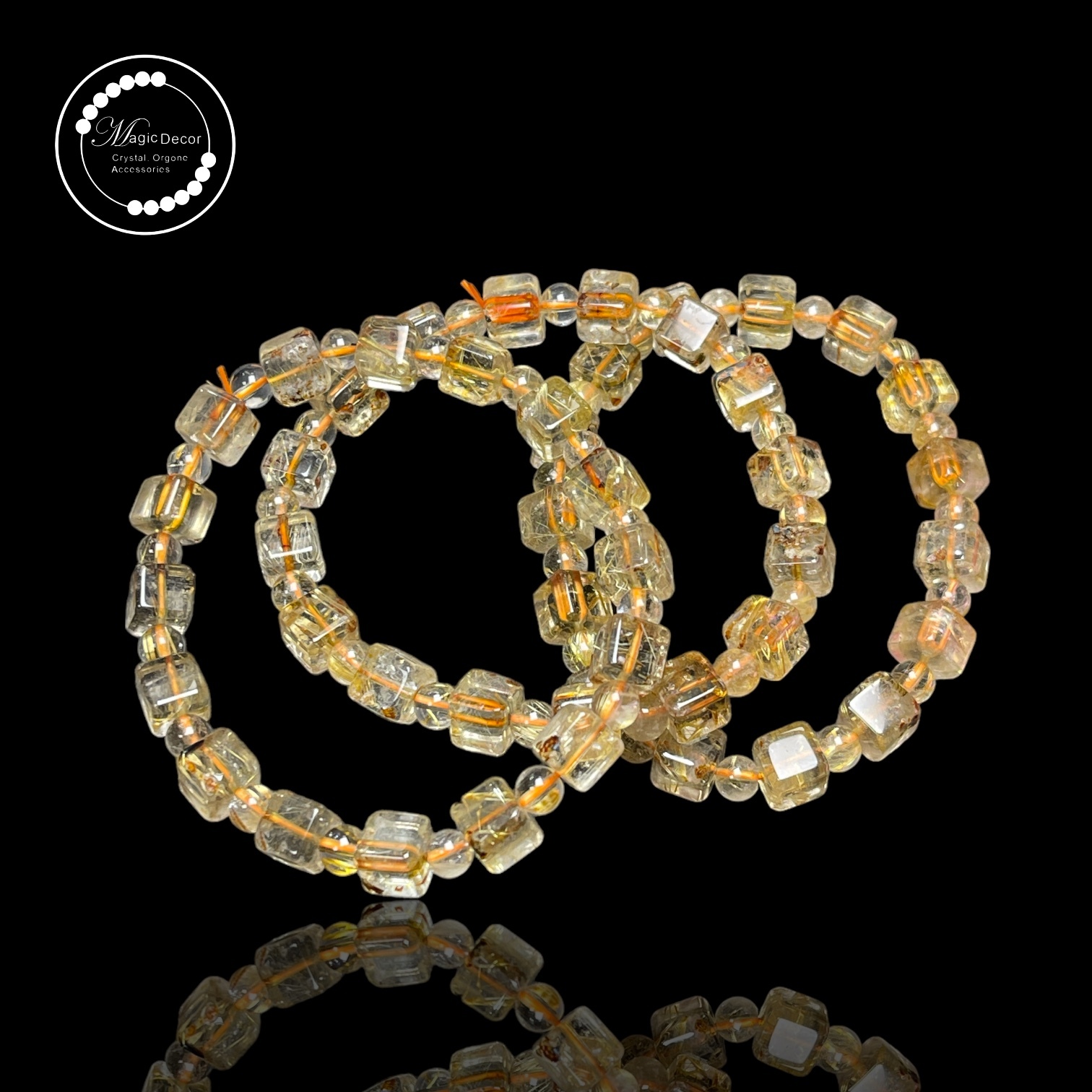 250927 - C15 玻璃體金髮晶方糖切割手串