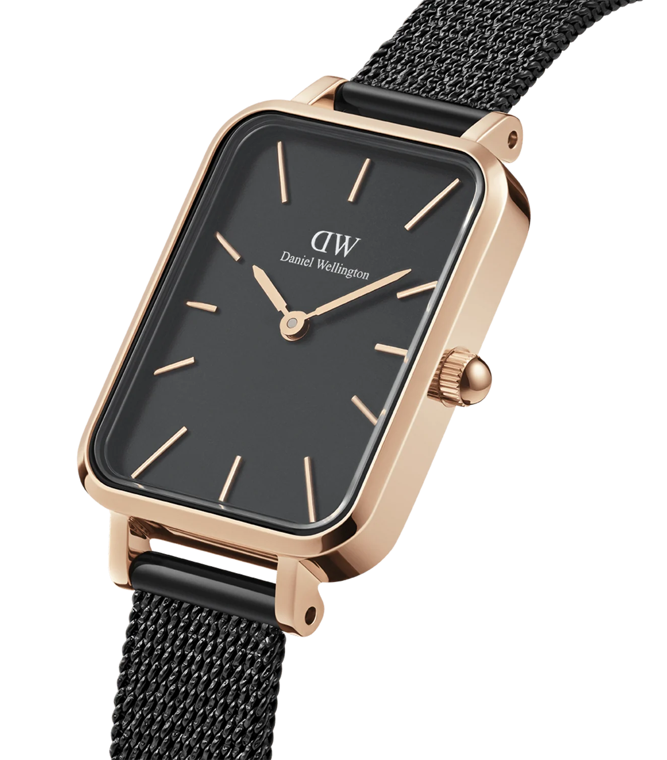 萬年鐘錶 - DW - Daniel Wellington   QUADRO PRESSED ASHFIELD 系列 錶徑 : 20x26mm 方形米蘭錶帶女錶  DW00100433