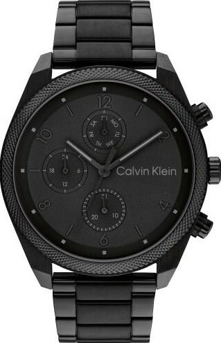萬年鐘錶 - Calvin Klein   CK   質感經典全黑三眼男錶  25200359  錶徑42MM