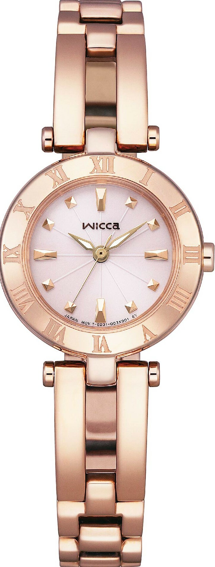 萬年鐘錶 - Citizen - Wicca   公主系列太陽能玫瑰金女錶  KP2-621-93  錶徑24MM