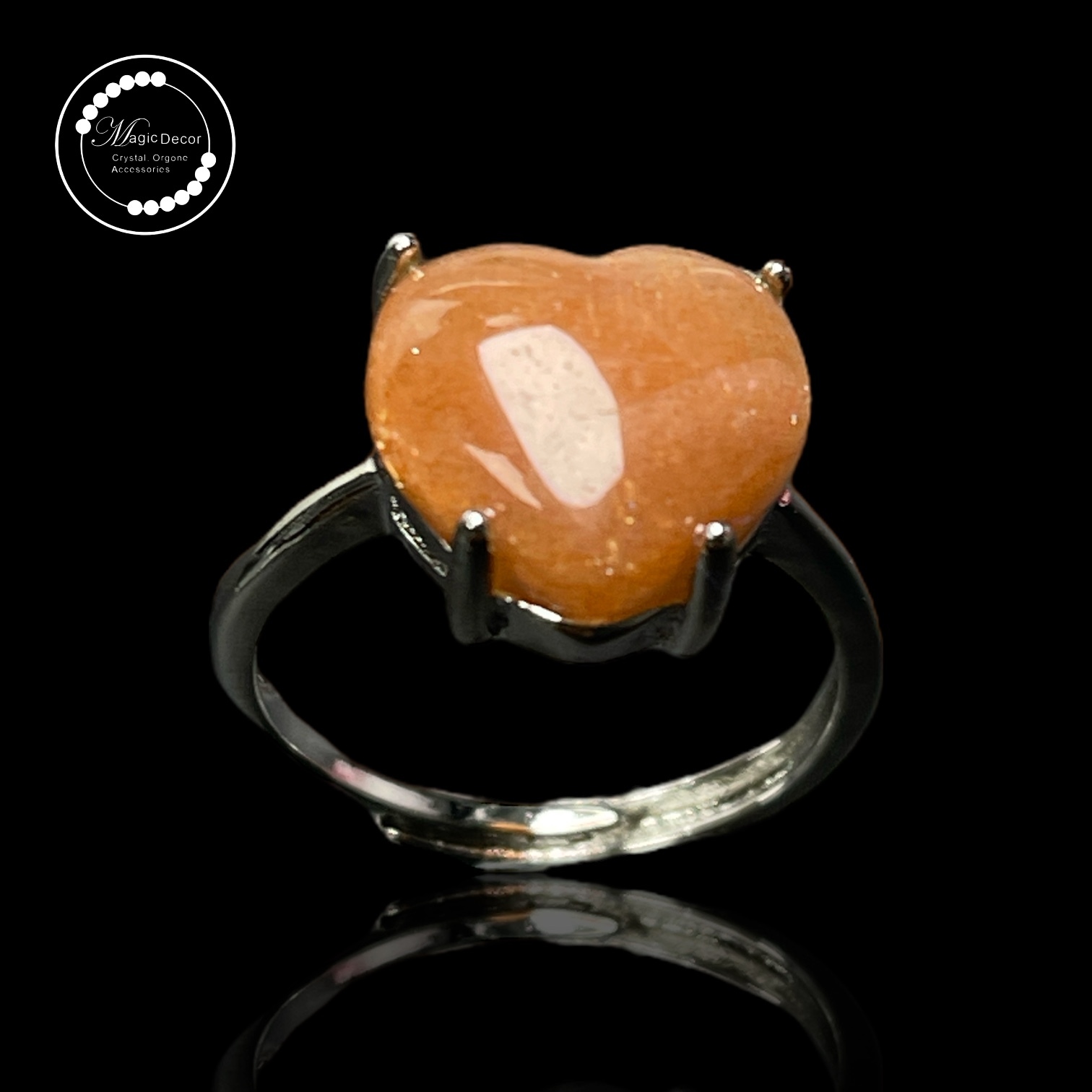 240127-c77 金太陽愛心半銀開口戒指