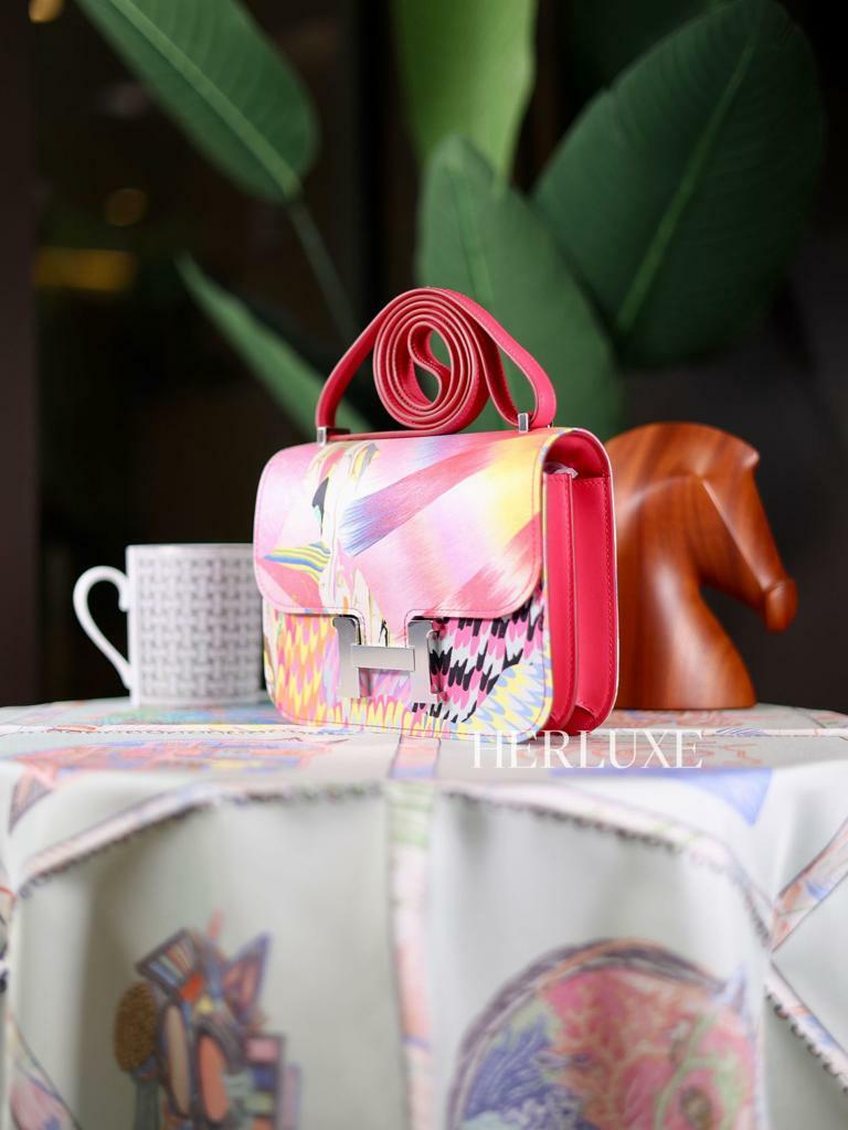 Constance mini marble silk carre multicolor- rose azalee/ rose mexico ck