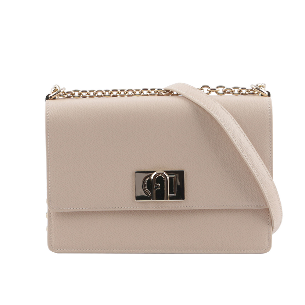 【FURLA】1927 拱門轉釦小款翻蓋鏈帶二用包(芭蕾粉) BAFIACO ARE000 B4L00