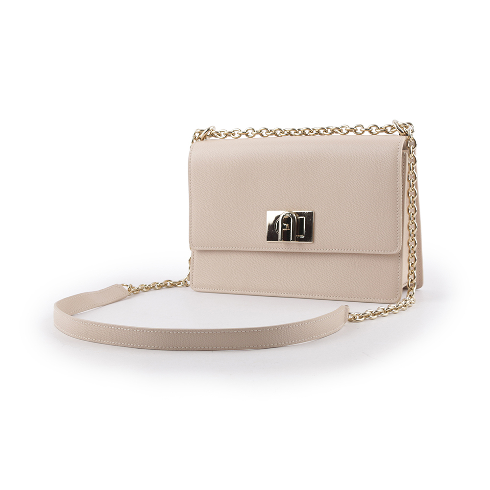 【FURLA】1927 拱門轉釦小款翻蓋鏈帶二用包(芭蕾粉) BAFIACO ARE000 B4L00