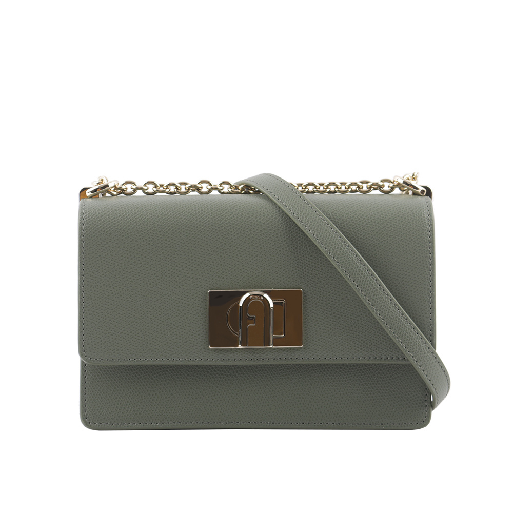 【FURLA】1927 拱門轉釦迷你翻蓋鏈帶二用包(仙人掌綠) BAFKACO ARE000 0J000