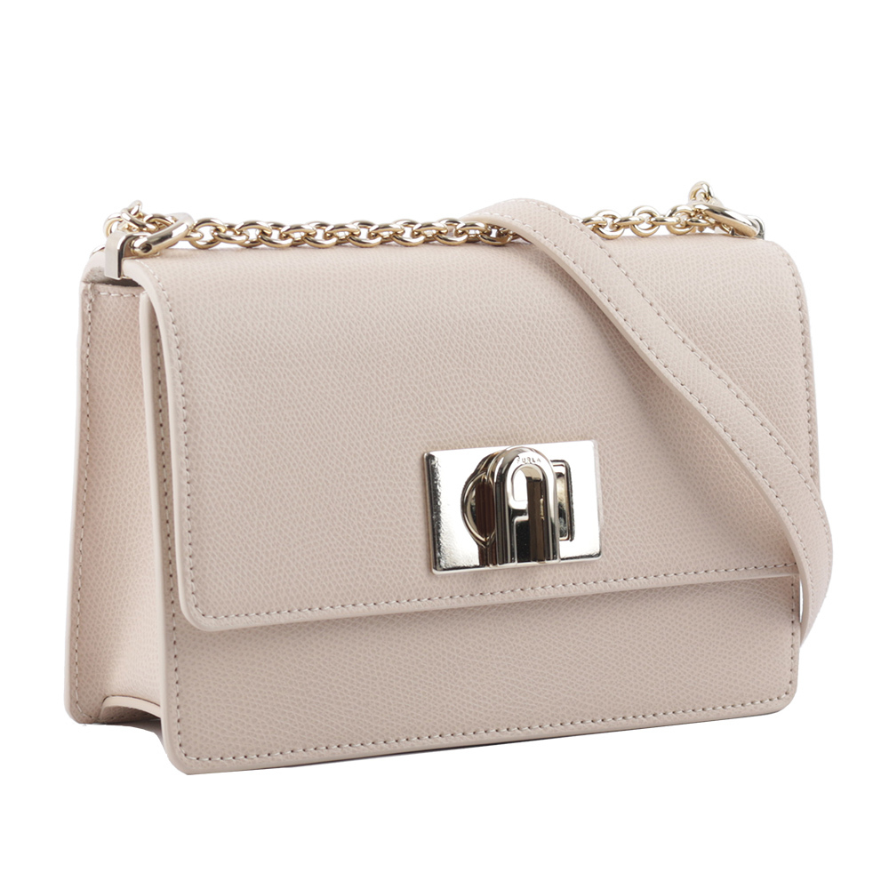 【FURLA】1927 拱門轉釦迷你翻蓋鏈帶二用包(芭蕾粉) BAFKACO ARE000 B4L00