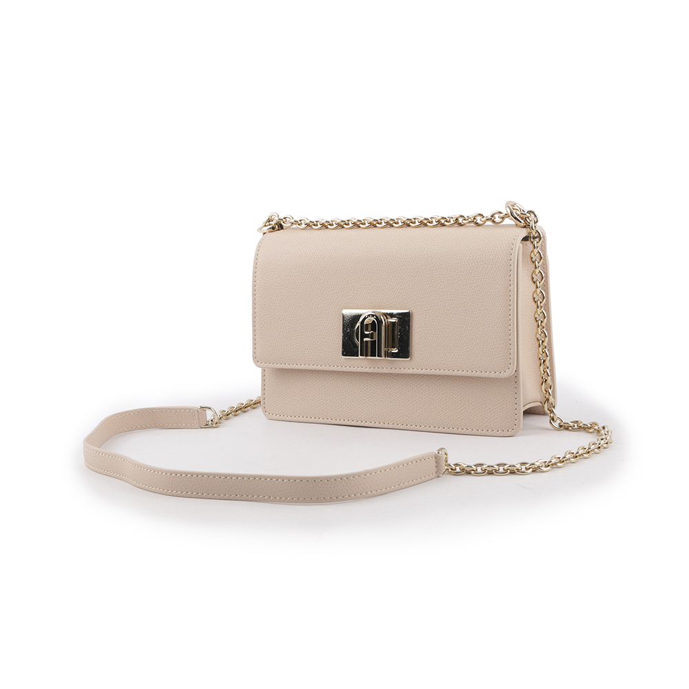 【FURLA】1927 拱門轉釦迷你翻蓋鏈帶二用包(芭蕾粉) BAFKACO ARE000 B4L00