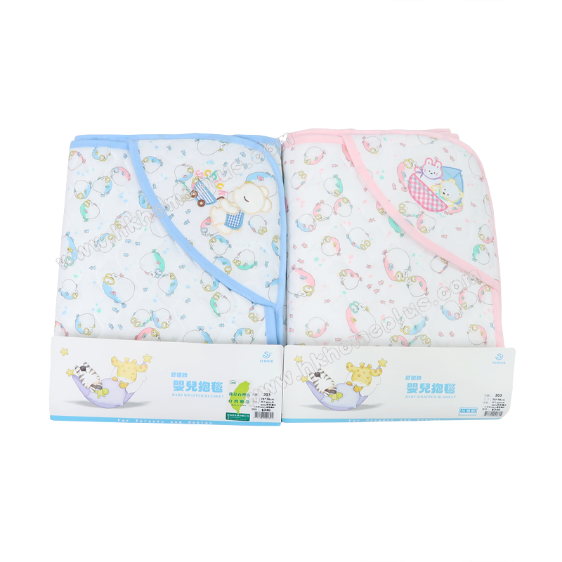 舒適牌: 台灣製 - 嬰兒泡泡魚薄抱毯 (魔術貼) 203