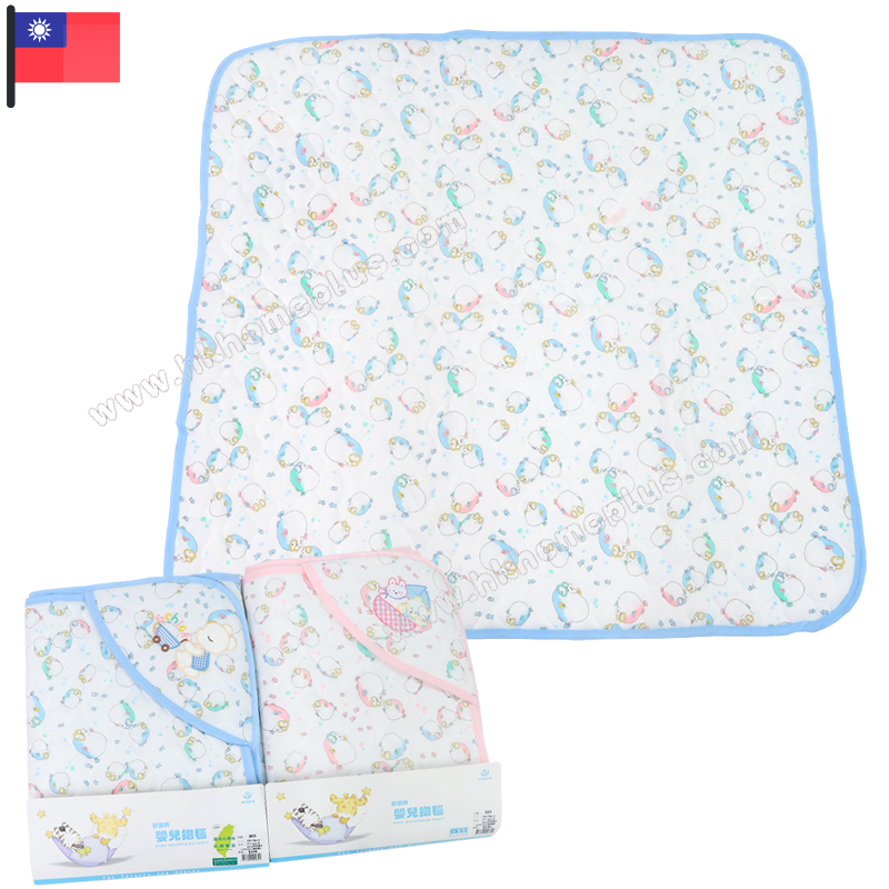 舒適牌: 台灣製 - 嬰兒泡泡魚薄抱毯 (魔術貼) 203