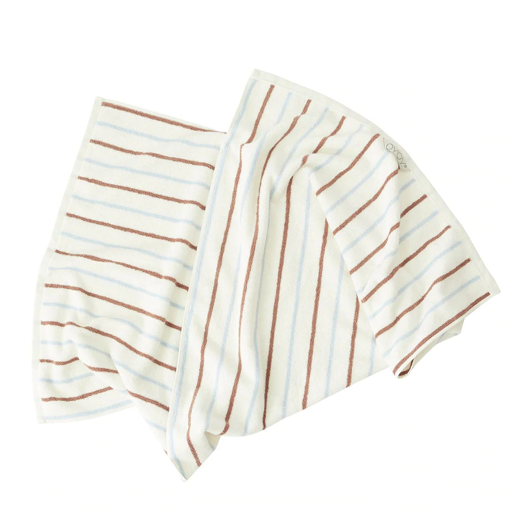 OYOY Raita 條紋有機棉浴⼱ 70x140 / 清新藍