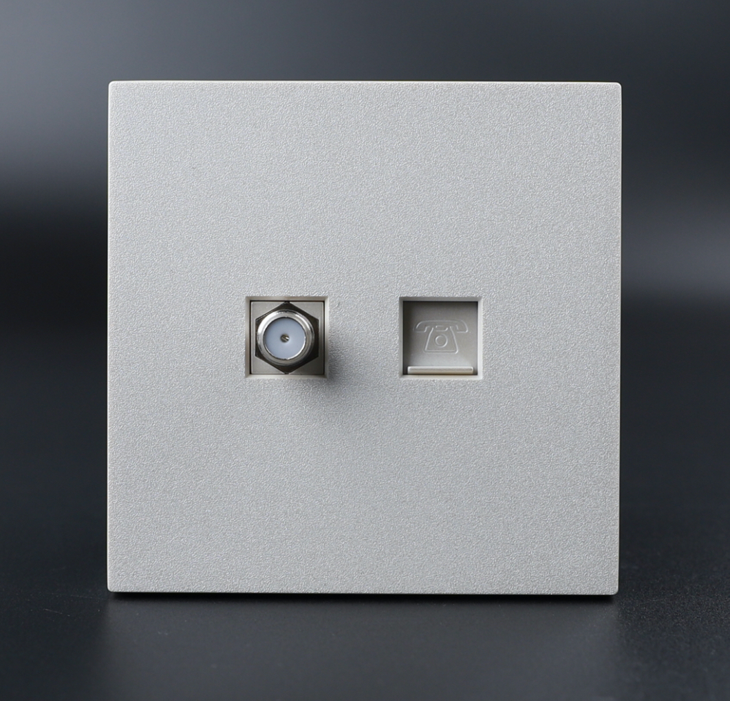 UTEN 6M 電視電話插座 (白色/灰色)