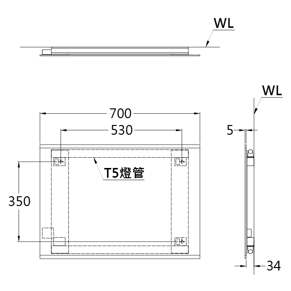 凱撒 化妝鏡推薦型號 M950 T5燈管防霧化妝鏡