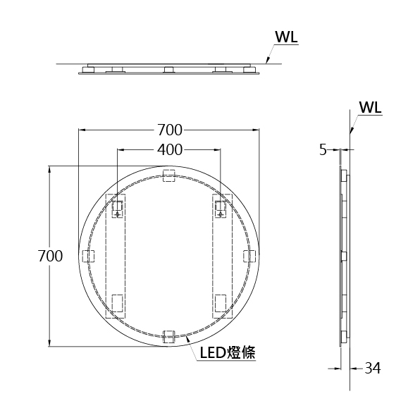 凱撒 化妝鏡推薦型號 M943 LED防霧化妝鏡