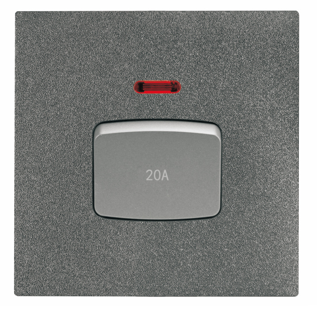 UTEN 6M 20A雙極開關帶LED指示燈 (白色/灰色)