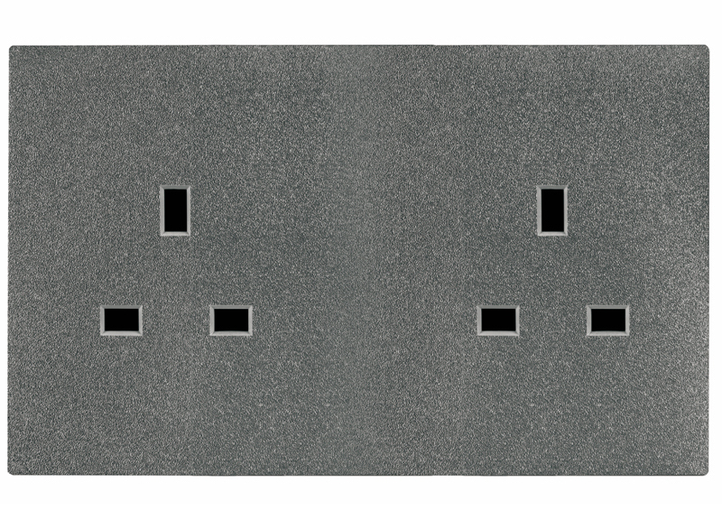 UTEN 6M 13A兩位連保護門插座 (白色/灰色)