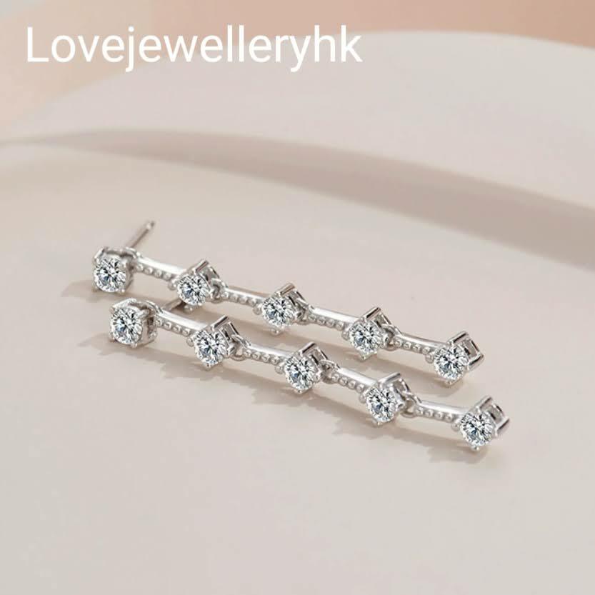 莫桑鑽長吊耳環     E1C015