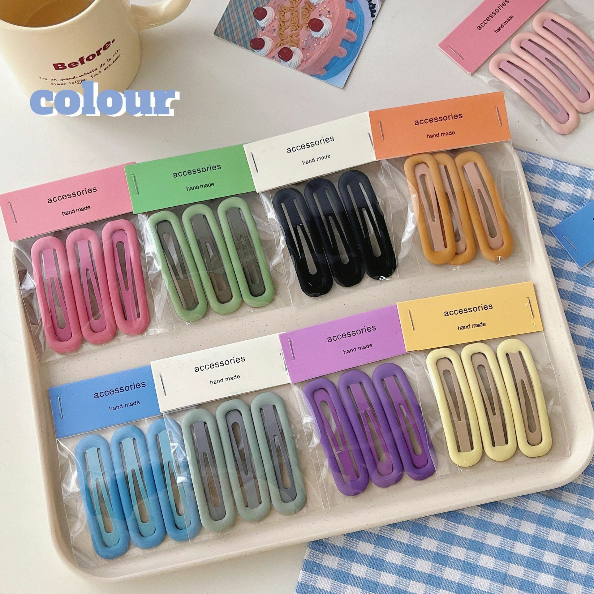 《2737》甜美橢圓繽紛BB夾(一組3入)