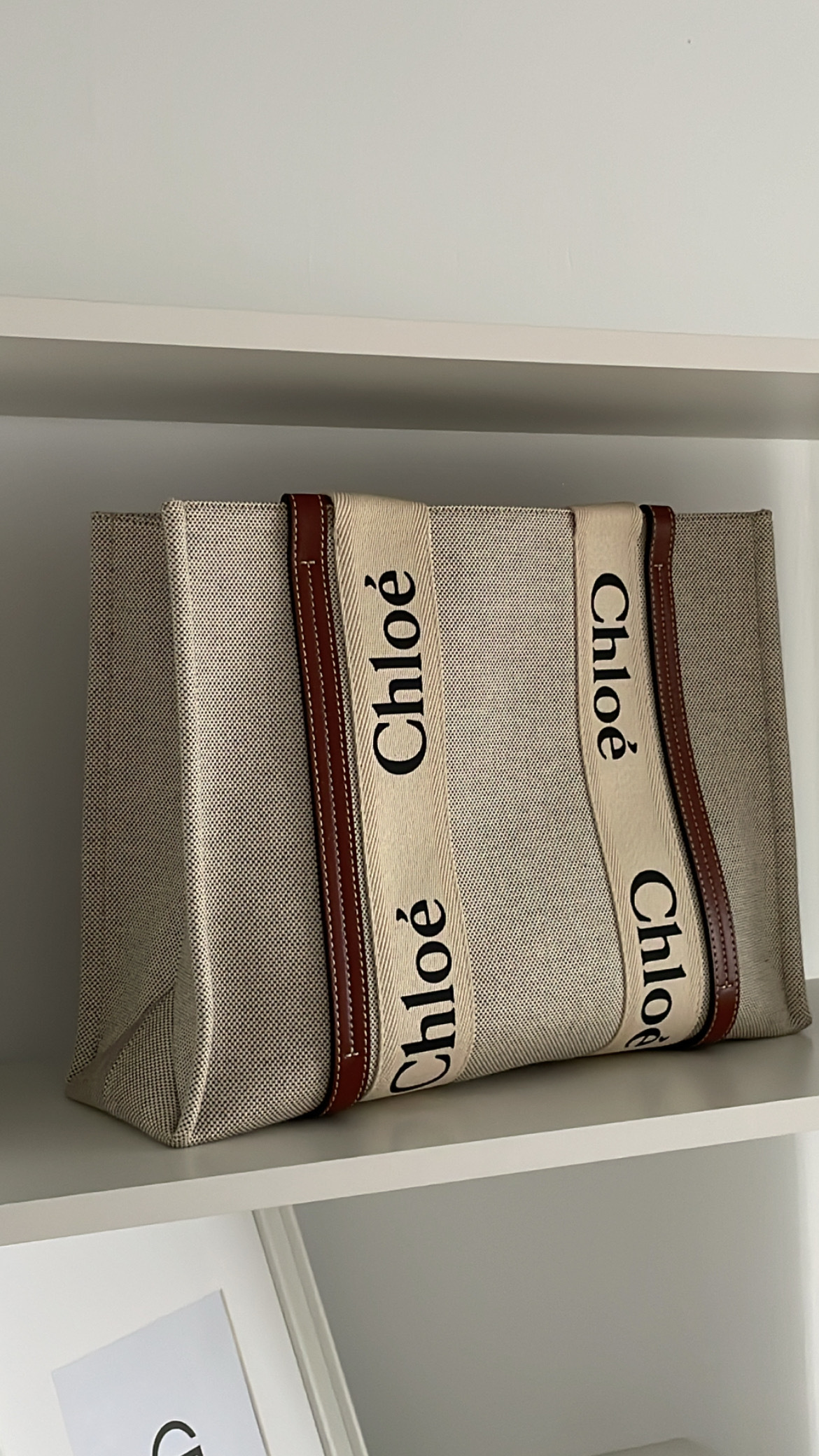 Chloe Woody Tote 棕色中號托特包 手提