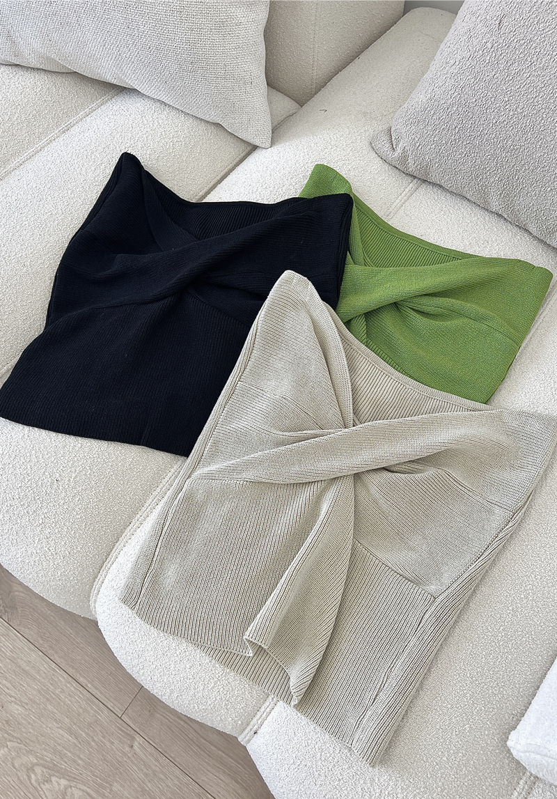 扭結針織平口*3色