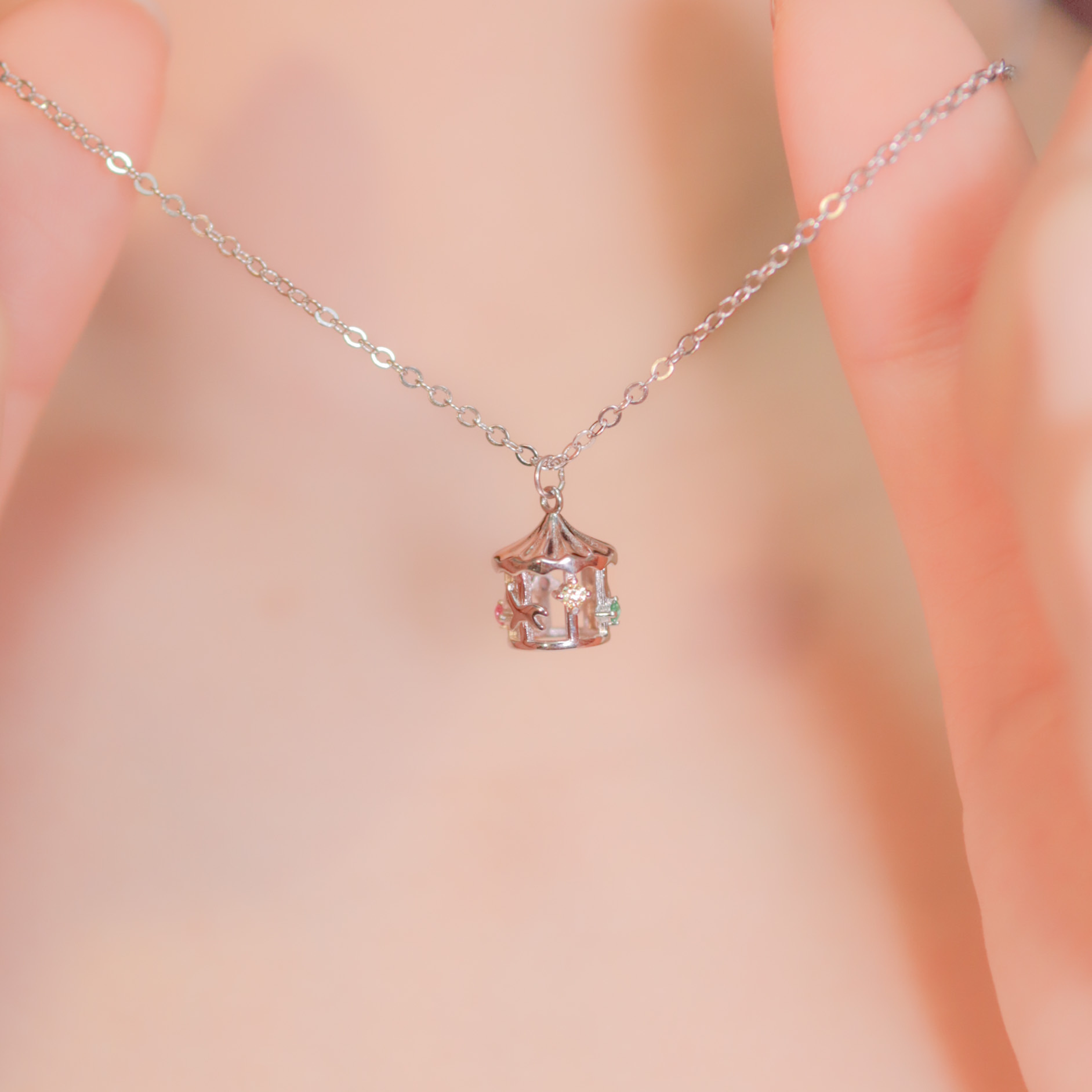 | 925 Silver・White Gold・Rose Gold | Merry-Go-Round Necklace（Silver / Rose Gold) | NE0624 |
