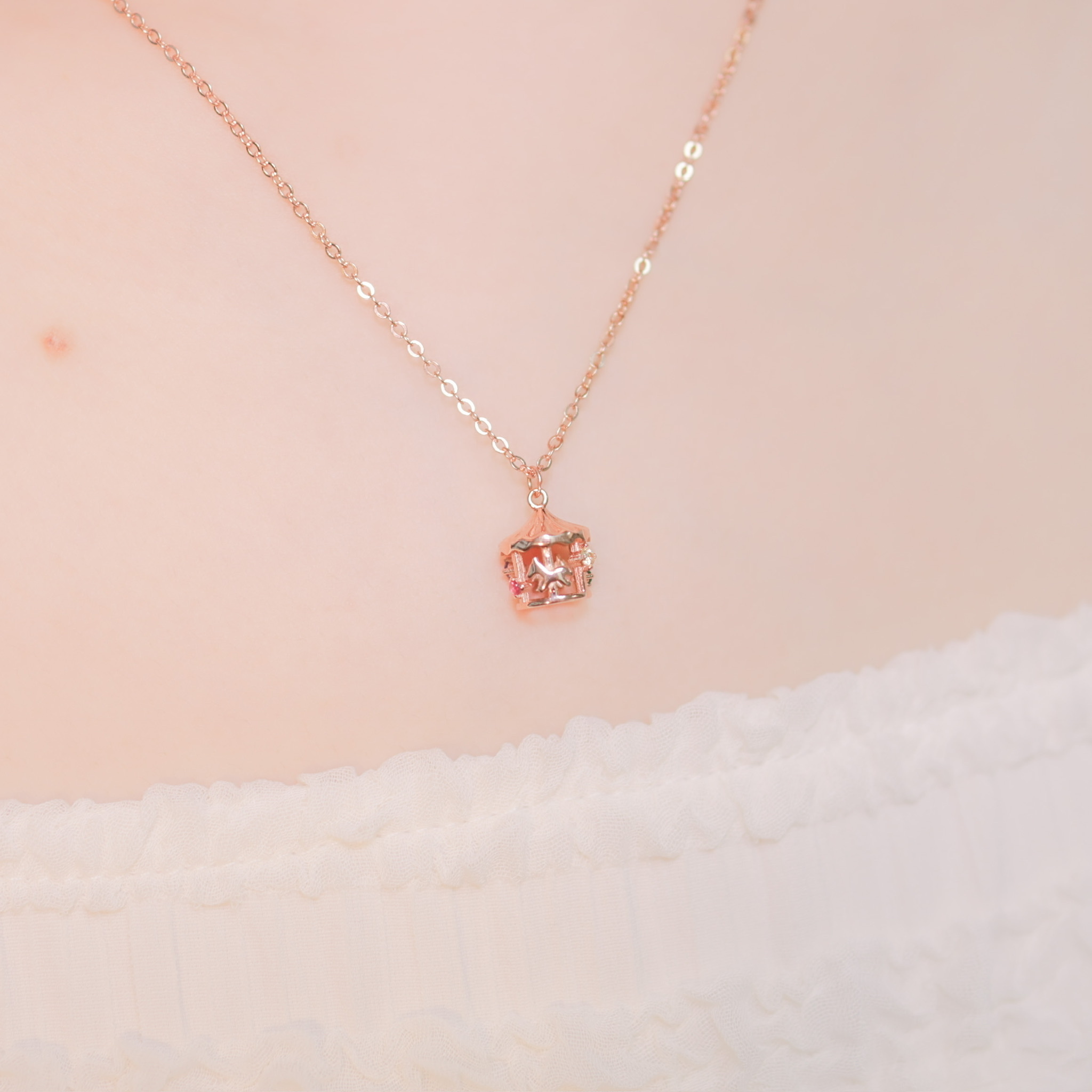 | 925 Silver・White Gold・Rose Gold | Merry-Go-Round Necklace（Silver / Rose Gold) | NE0624 |
