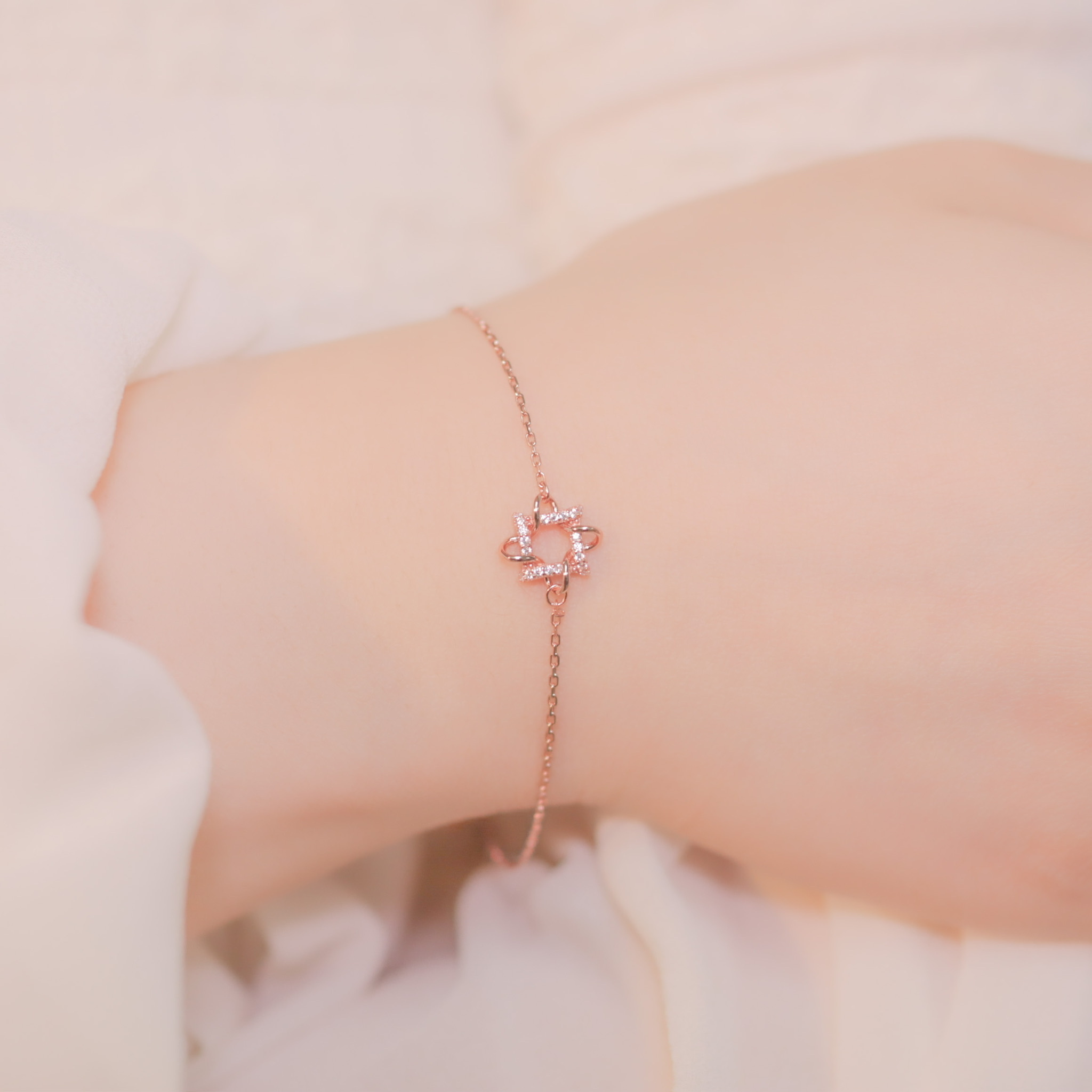 | 925 Silver・Rose Gold | Knitted Circle Bracelet | BR0747 |