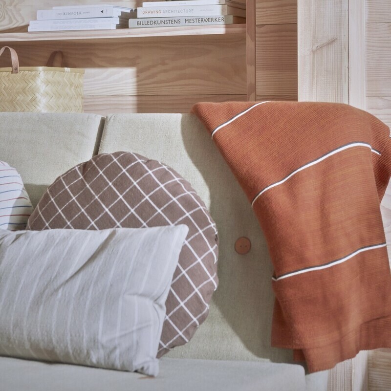 OYOY Kyoto 和風圓形坐墊 -大 / 摩卡棕