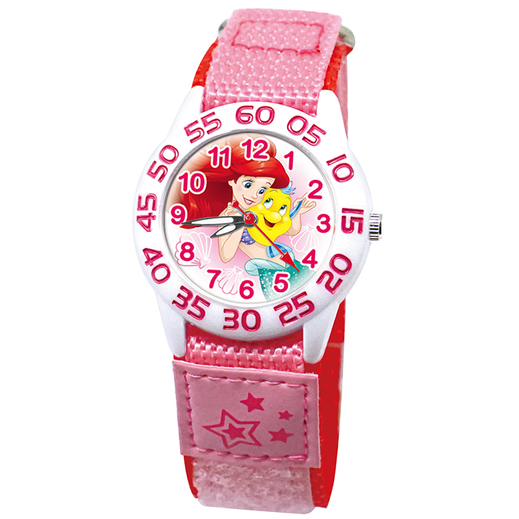 【迪士尼】小美人魚愛麗兒休閒織帶手錶 (08)
