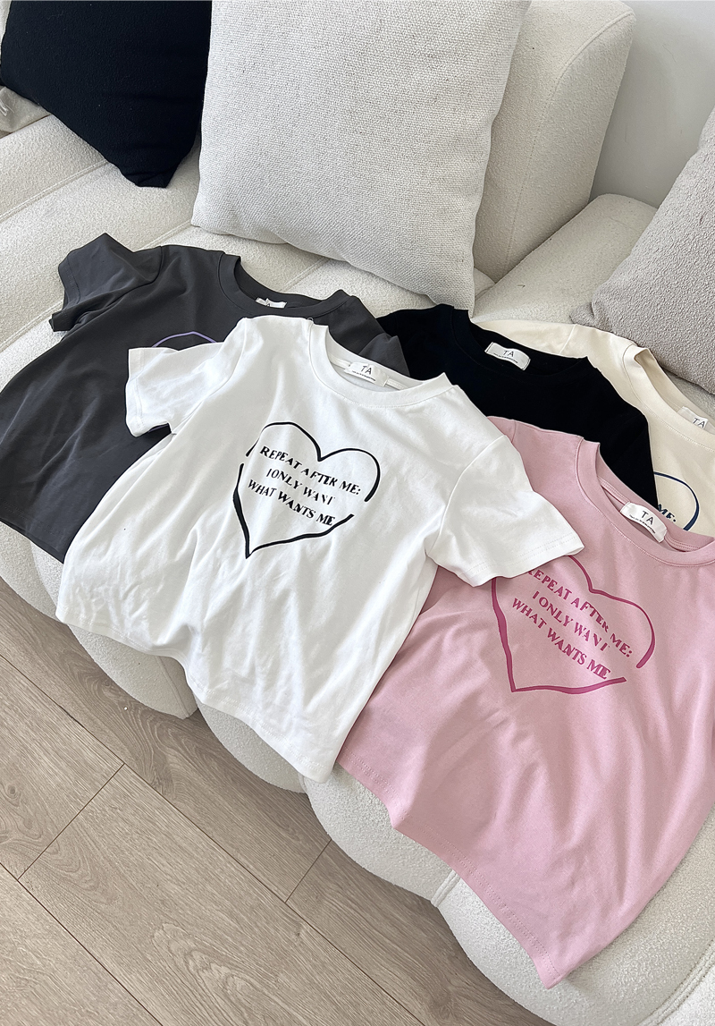 愛心英文圖上衣*5色