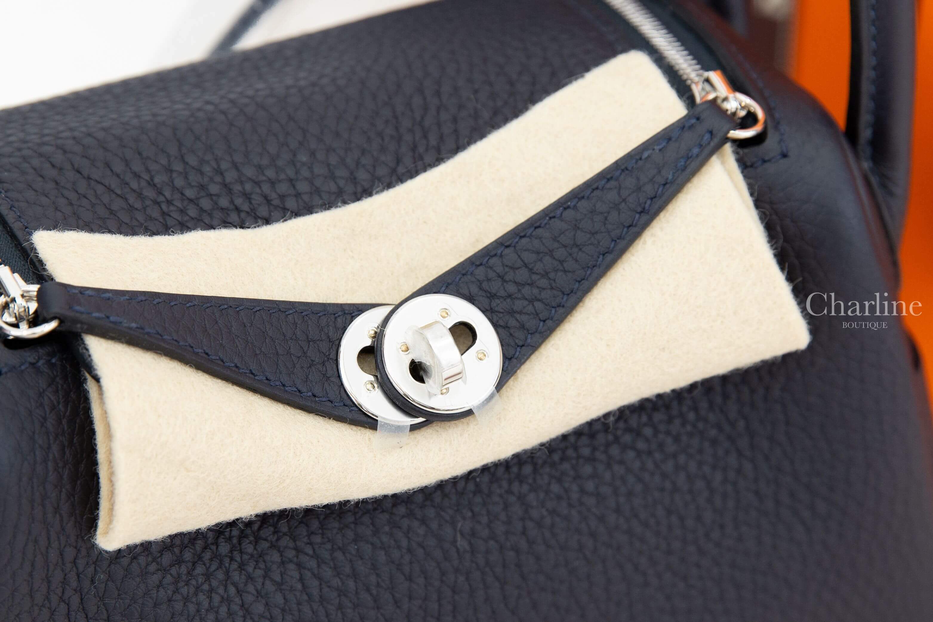 Hermès Lindy Mini 3Y Caban Taurillon Clemence 深藍色銀釦