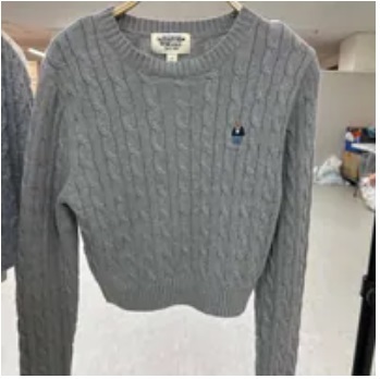 [S] WHO.A.U STEVE R-NECK CROPPED CABLE PULLOVER,GRAY, WHKAD1111F-GRAY (SWAU164)