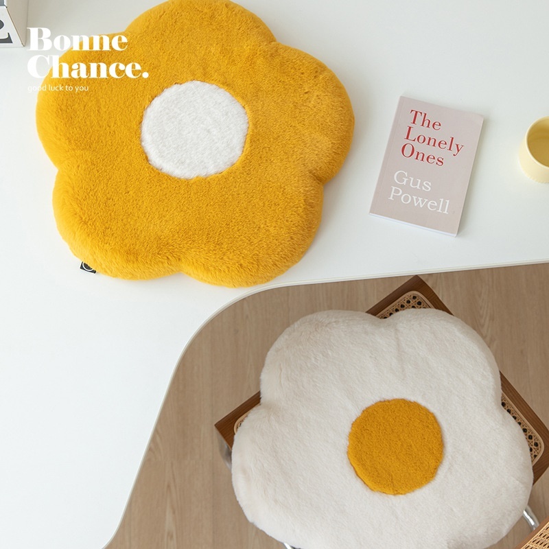 韓風立體花朵毛絨椅墊 七色