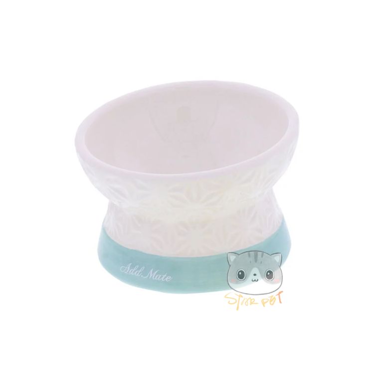 Add Mate Bevel Angle Raised&Anti-slip Ceramic Dog Bowl S